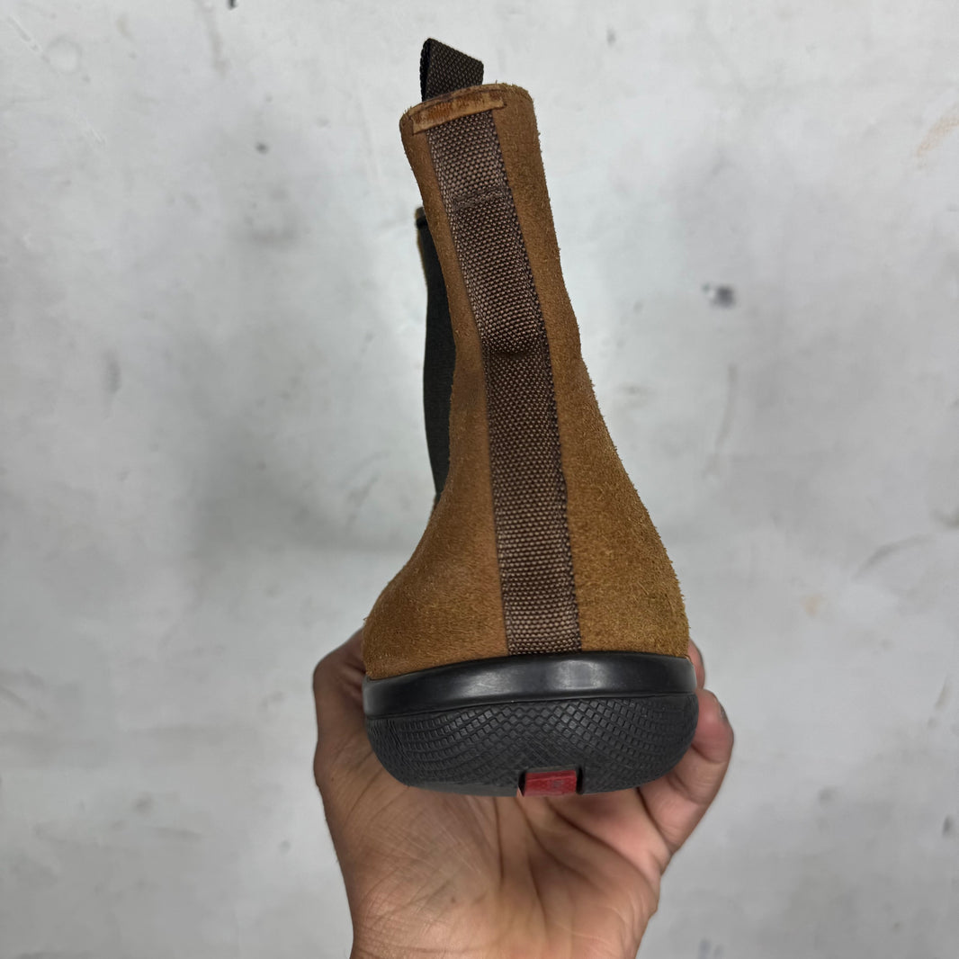 Prada Brown Chelsea Boots