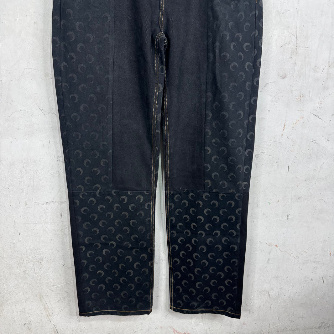 Marine Serre Patchwork Monogram Baggy Jeans