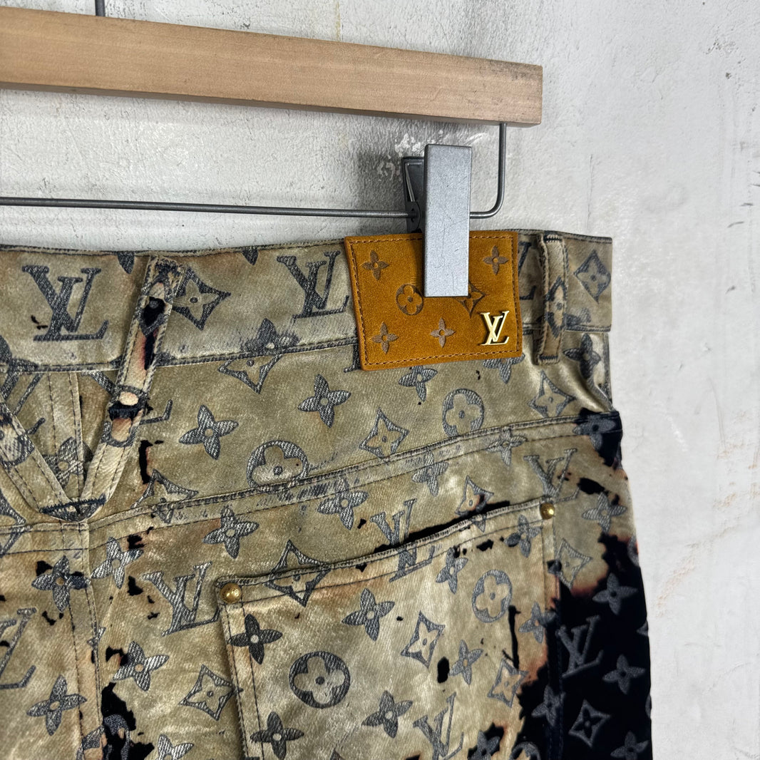 Louis Vuitton Velvet Monogram Bleached Jeans