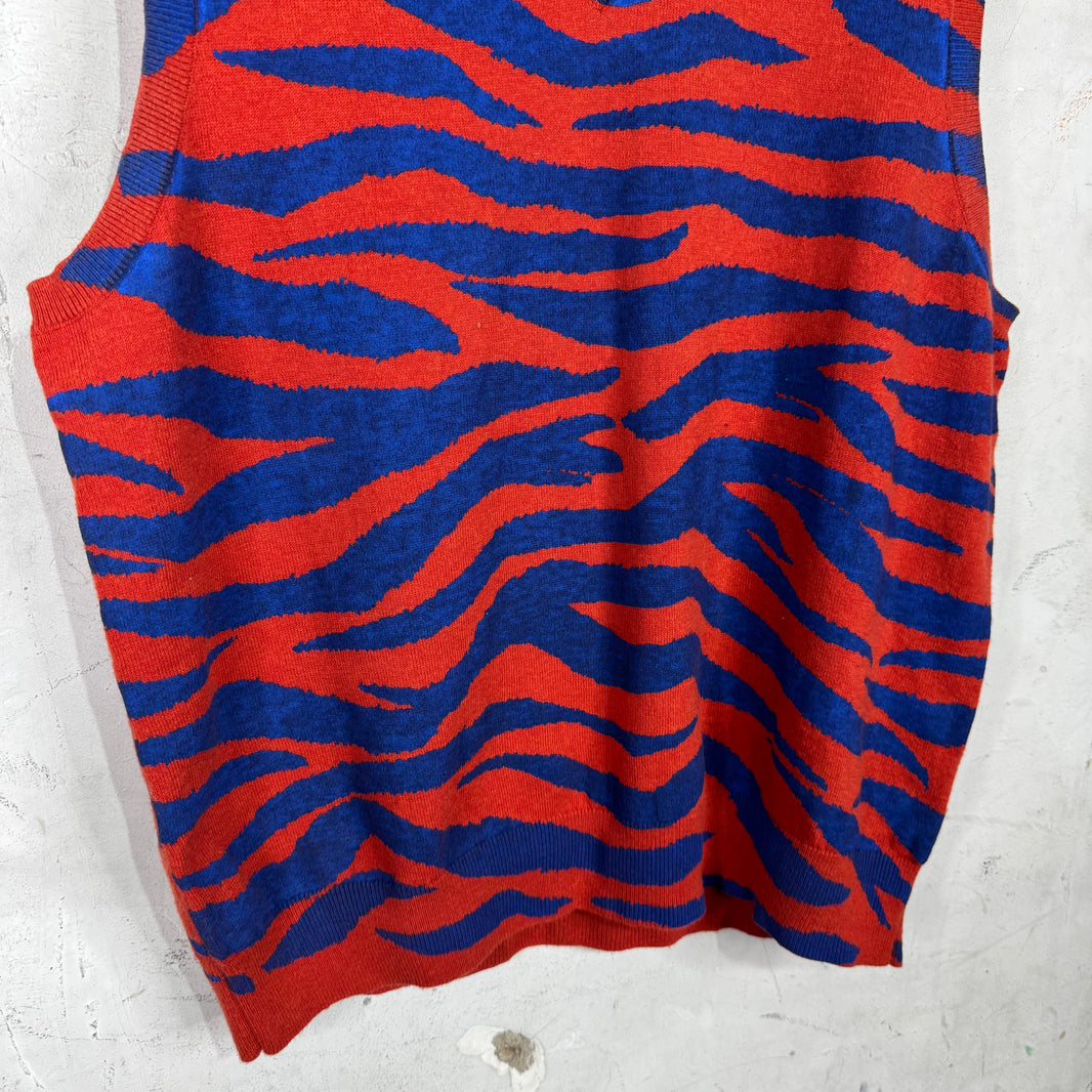 Stussy Red/Blue Tiger Sweater Vest