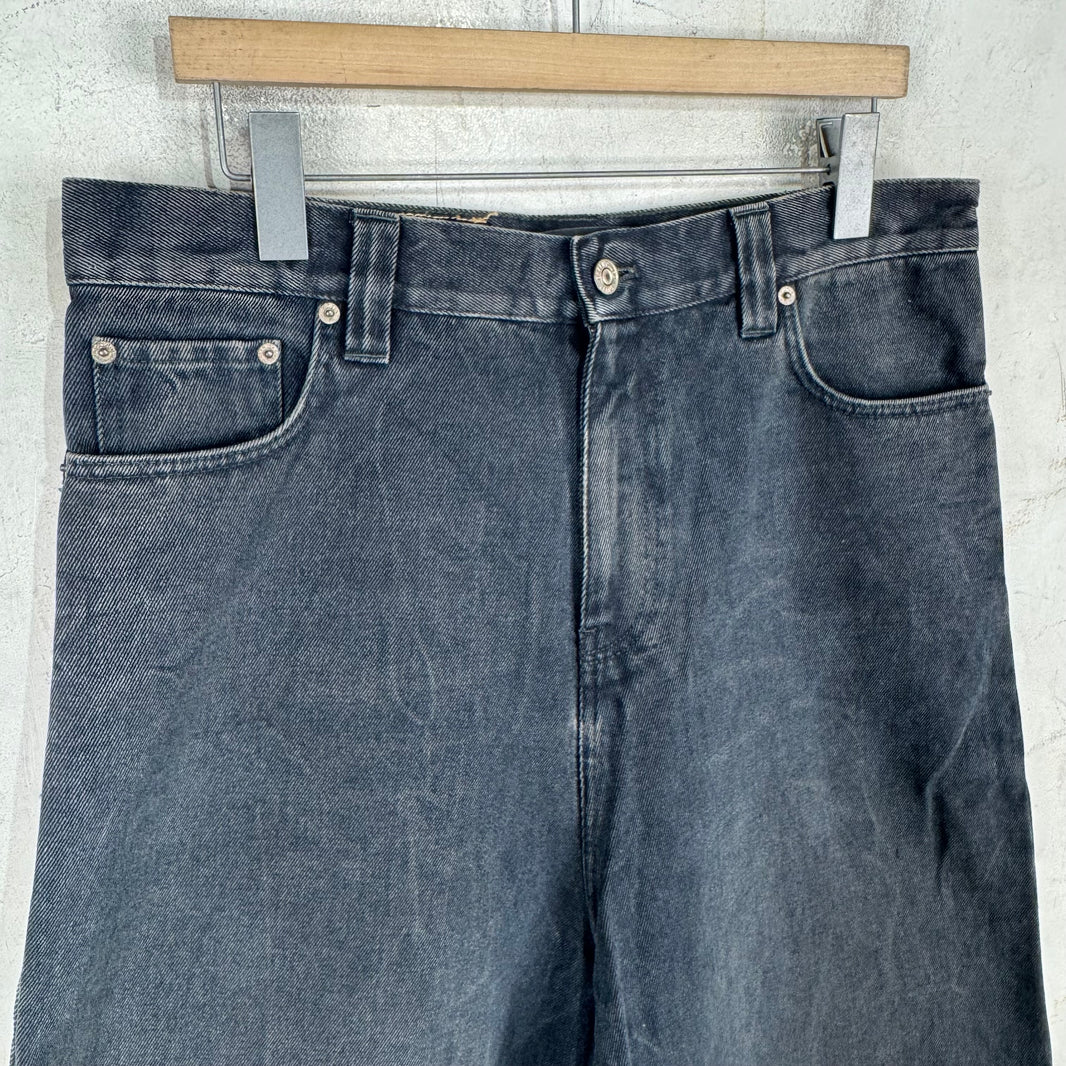 Balenciaga Black Flare Baggy Denim Shorts