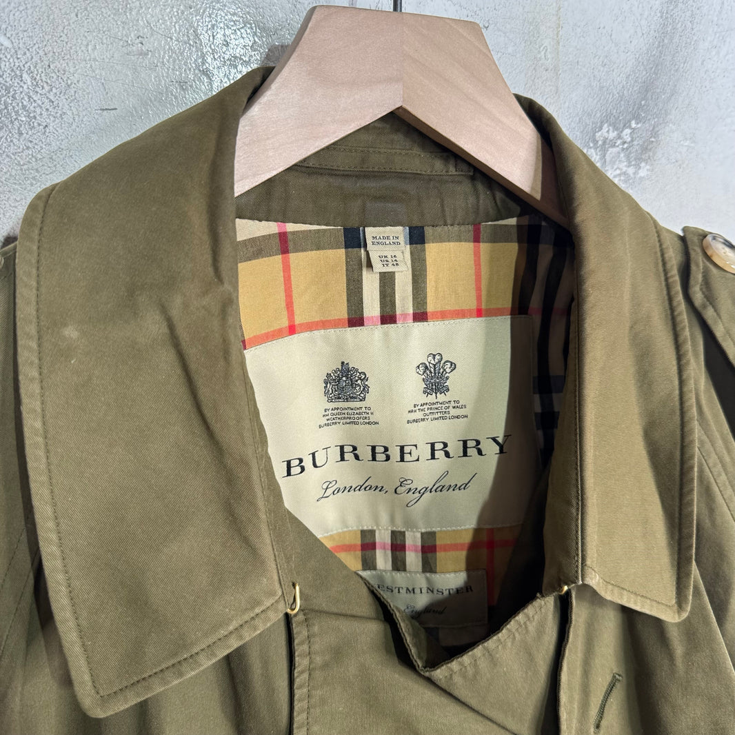 Burberry Olive Canvas Trench Coat