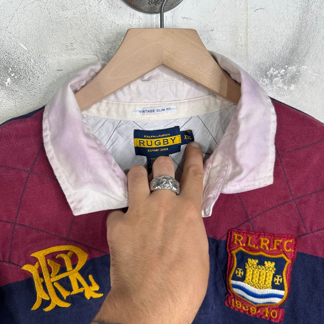 Ralph Lauren Rugby PRL Patch Striped L/S Polo
