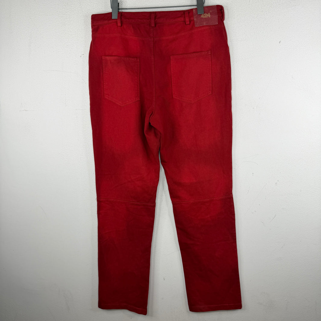 424 Red 5 Pocket Sweatpants