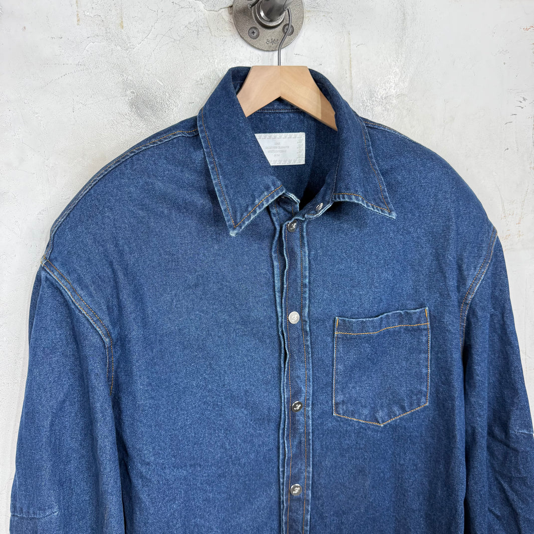 Luar Padded Shoulder Denim Overshirt