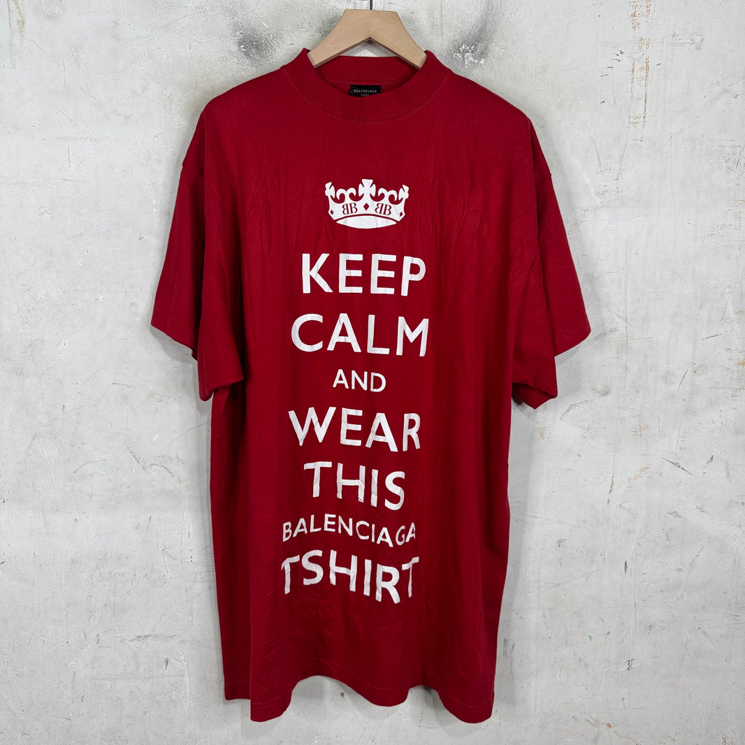 Balenciaga Keep Calm Distressed T-Shirt