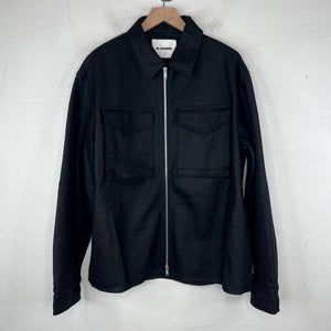 Jil Sander Black Wool Zip Up Overshirt