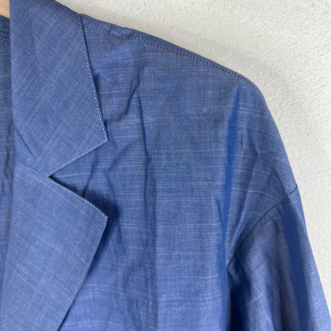 Chanel Blue Button Up Thin Blazer Jacket