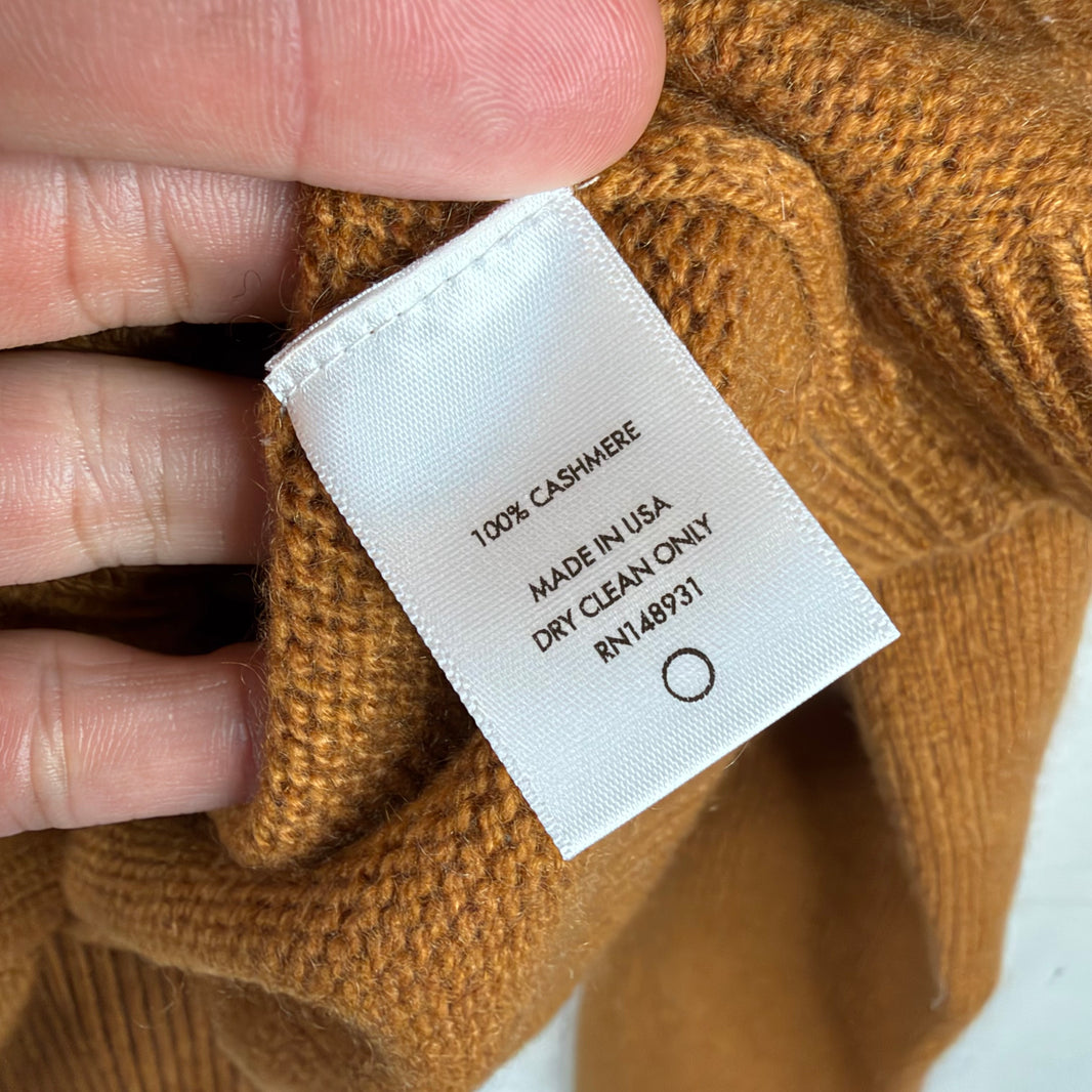 Elder Statesman Cropped Mustard Cashmere Sweater