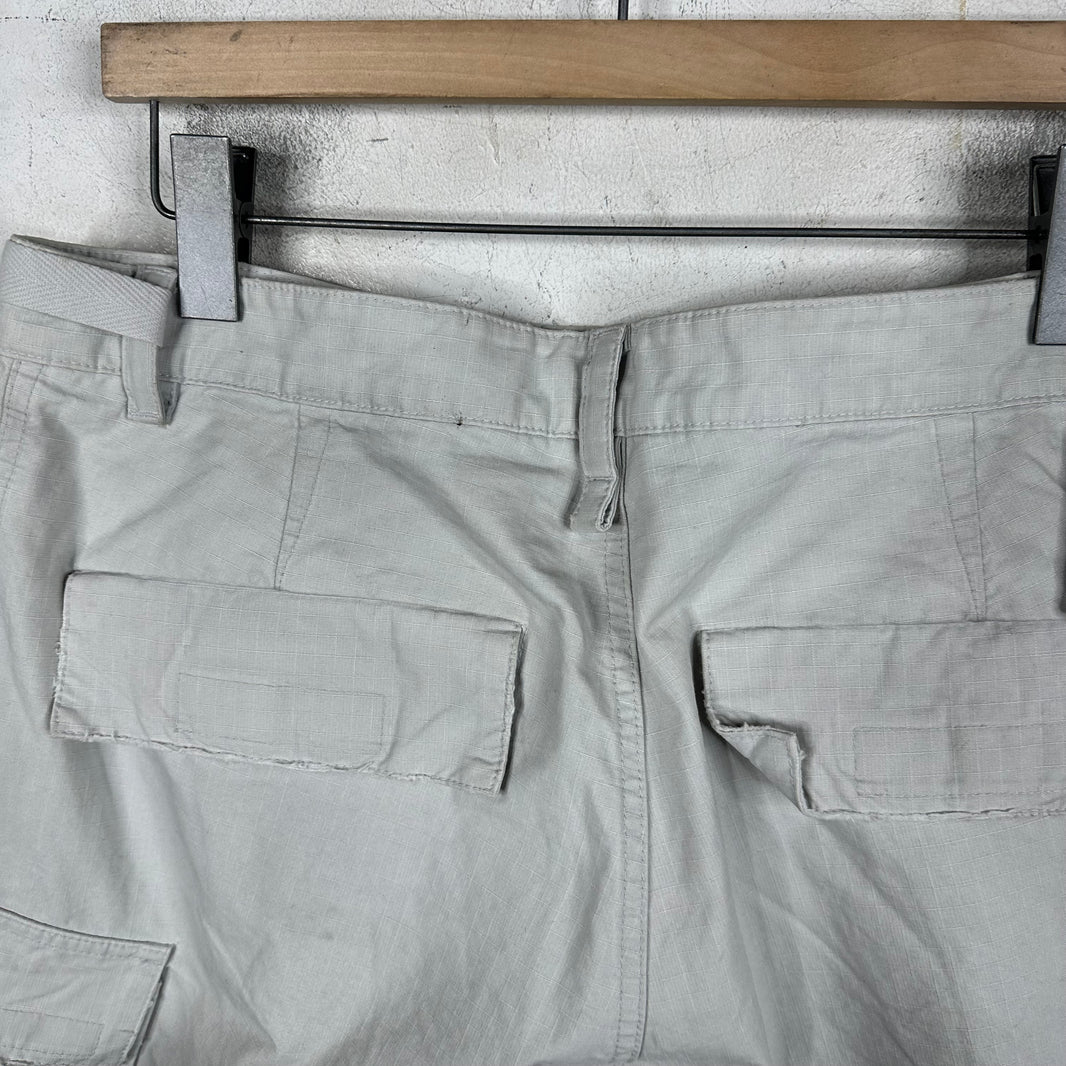Balenciaga Distressed White Cargo Pants