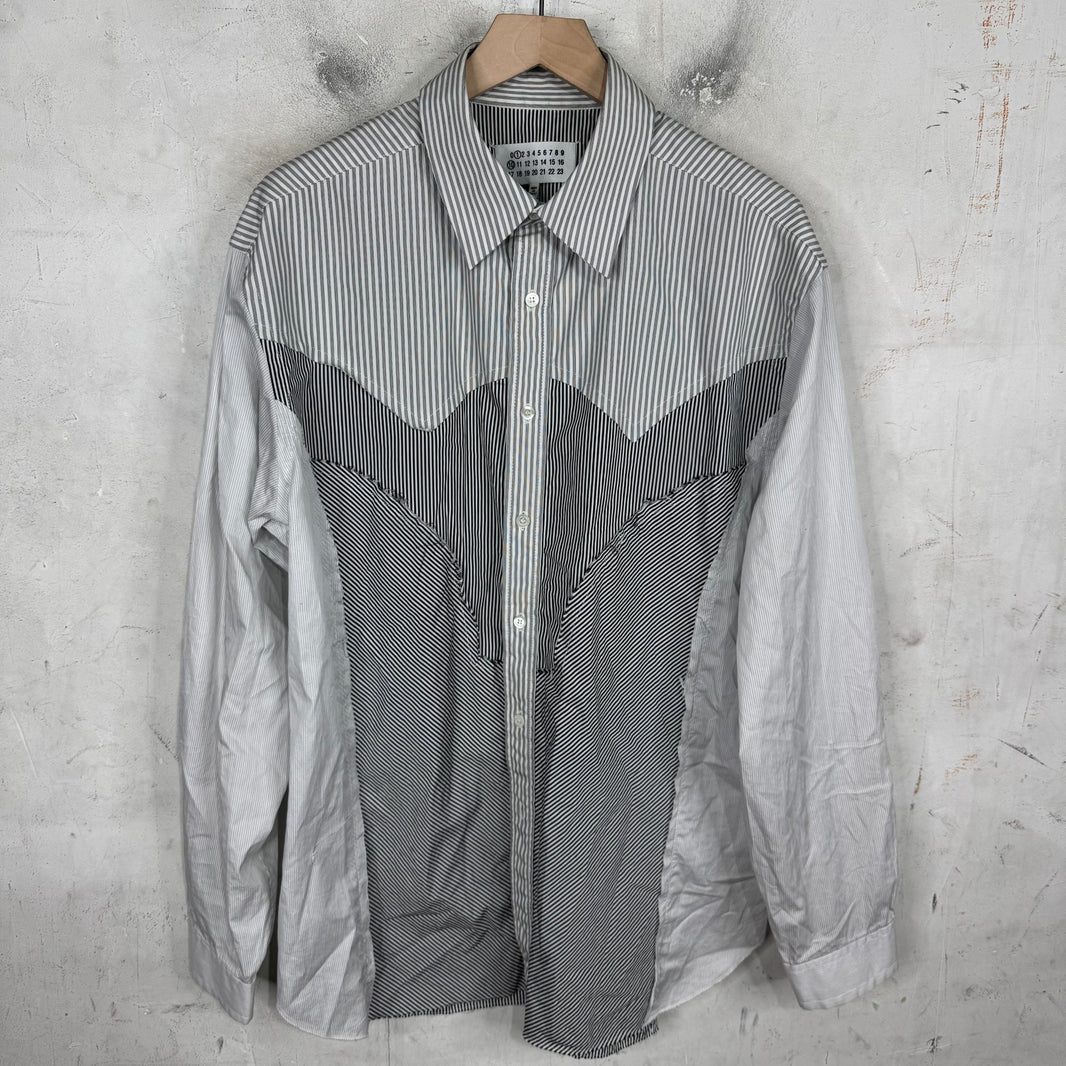 Margiela Striped Panelled LS Button Up