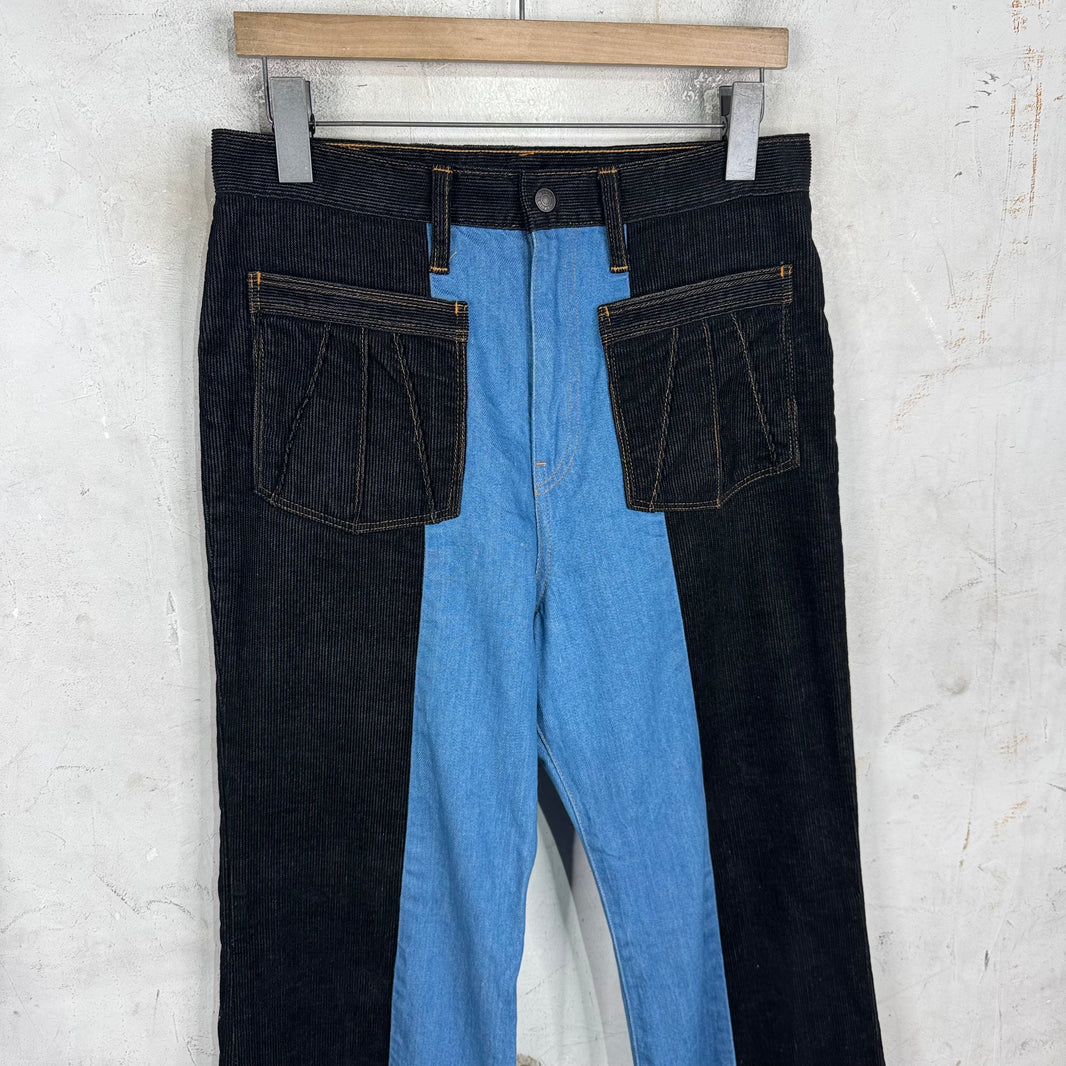 Kapital Cord/Denim 2 Tone Gypsy Flare