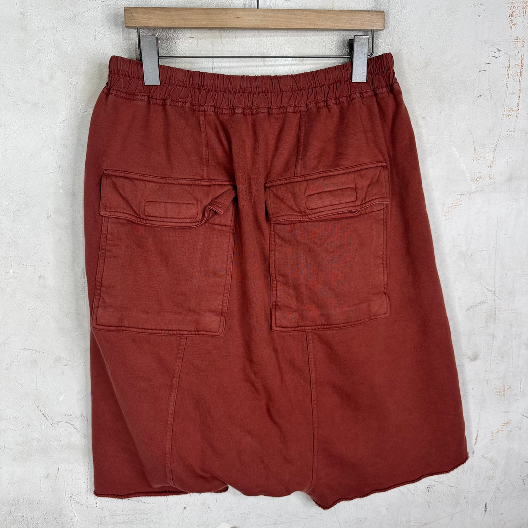DRKSHDW Dropcrotch Rust Sweatshorts