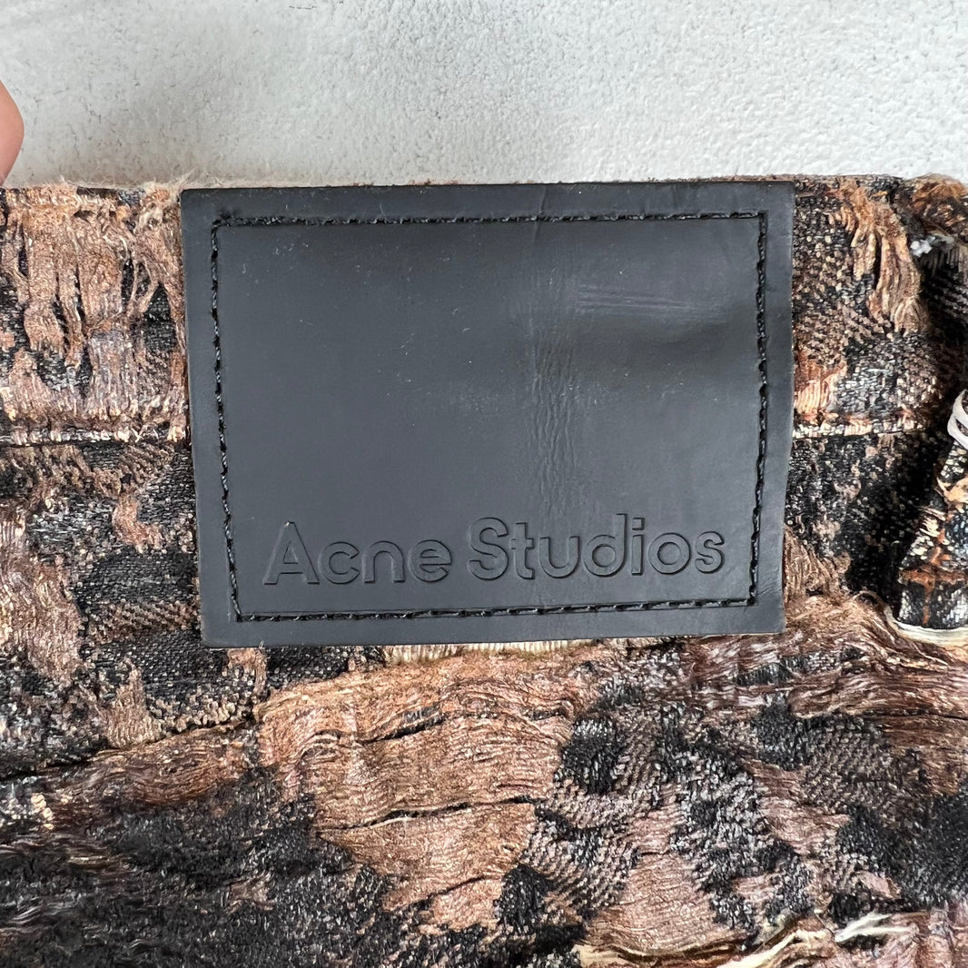 Acne Studios Roman Distressed Waxed Denim Shorts