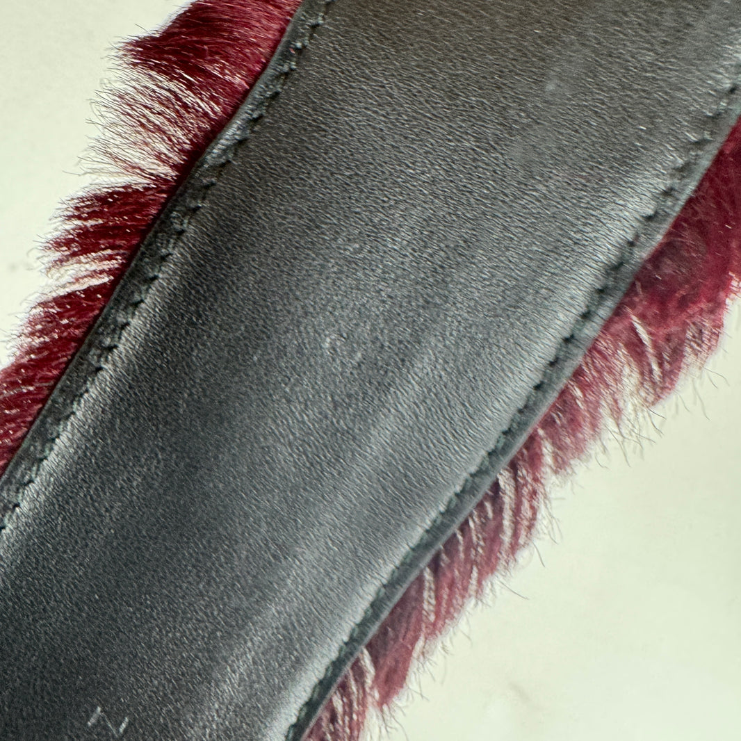 Prada Maroon Fur Belt