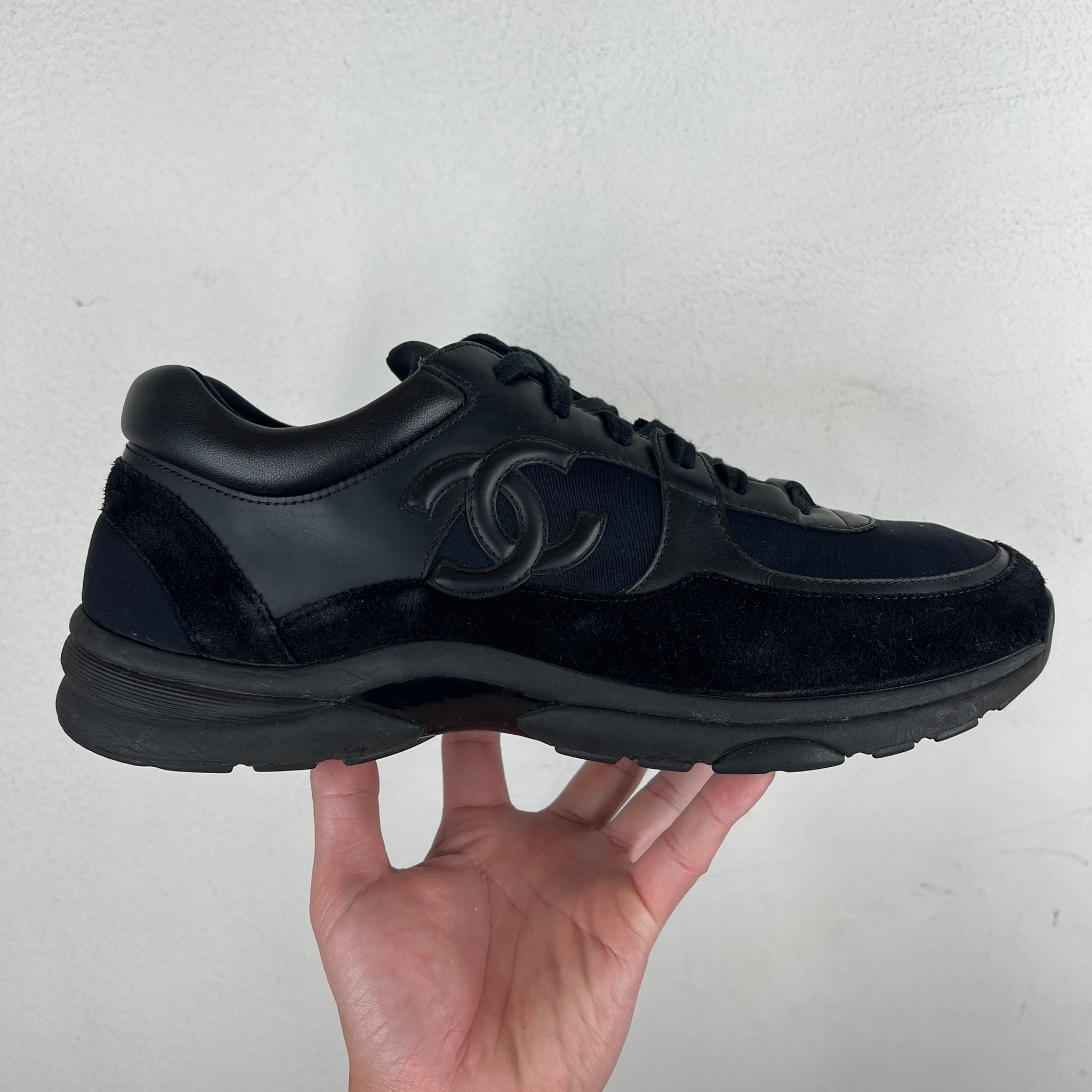 Chanel Black Interlock Logo Runners