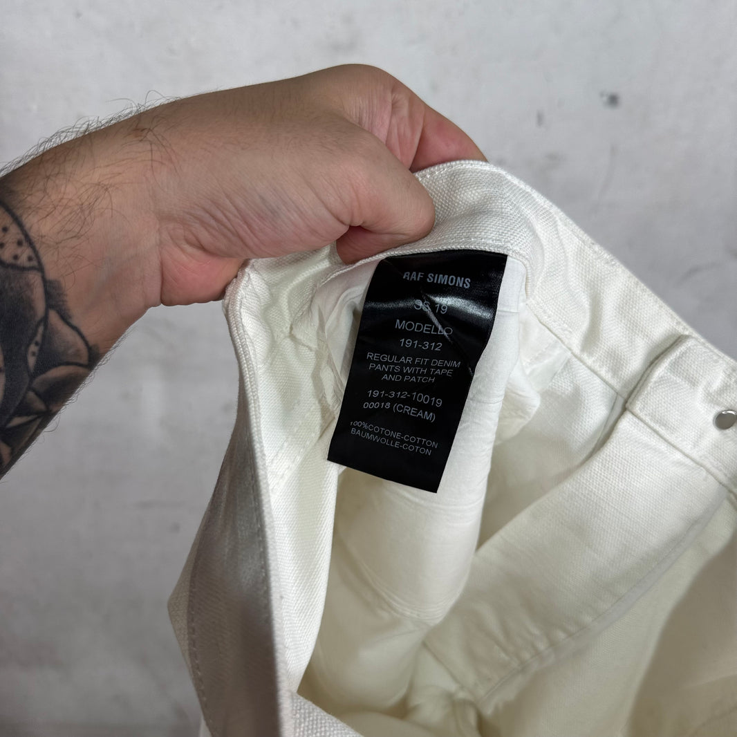 Raf Simons White TRNSFRM Strap Jeans
