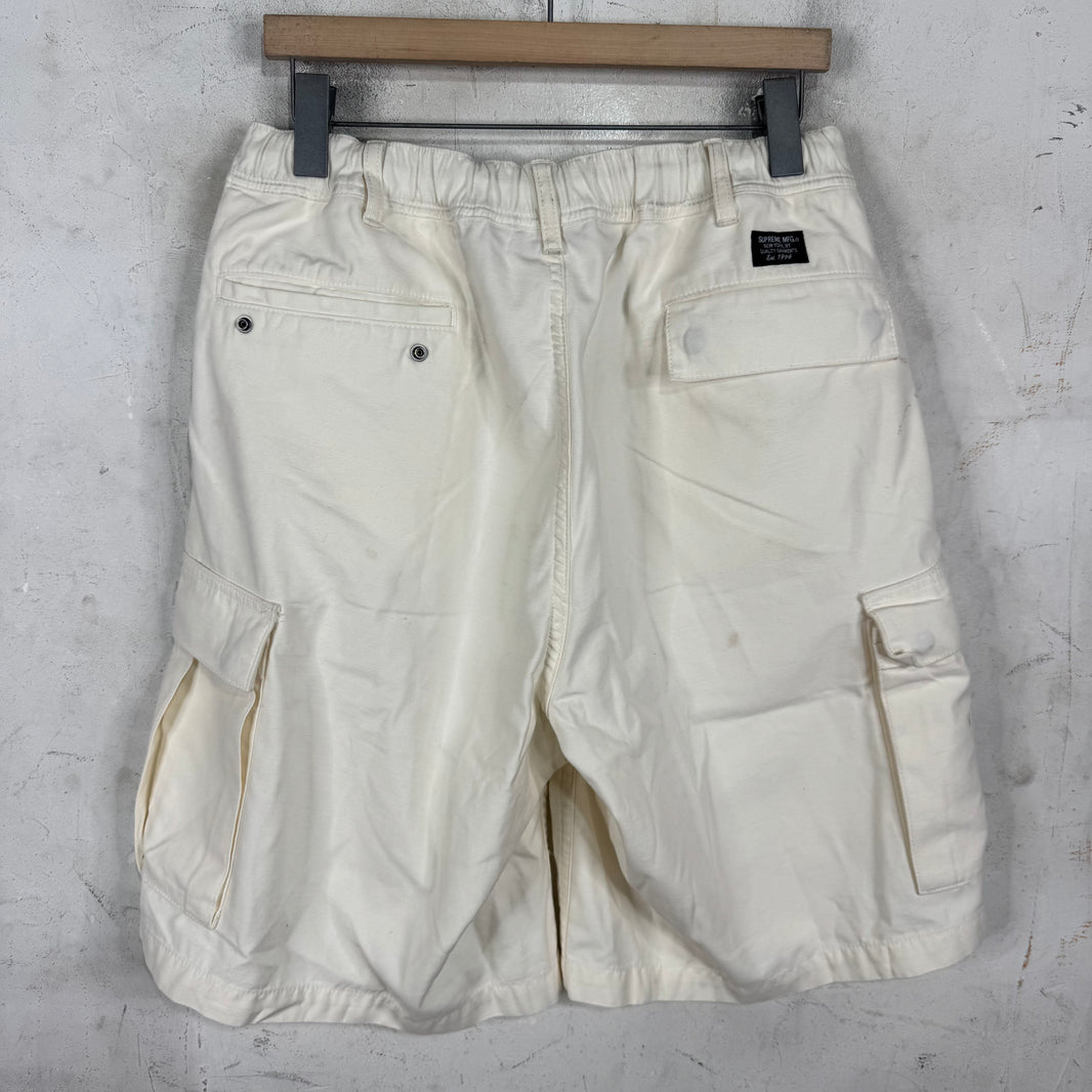 Supreme White Cargo Shorts