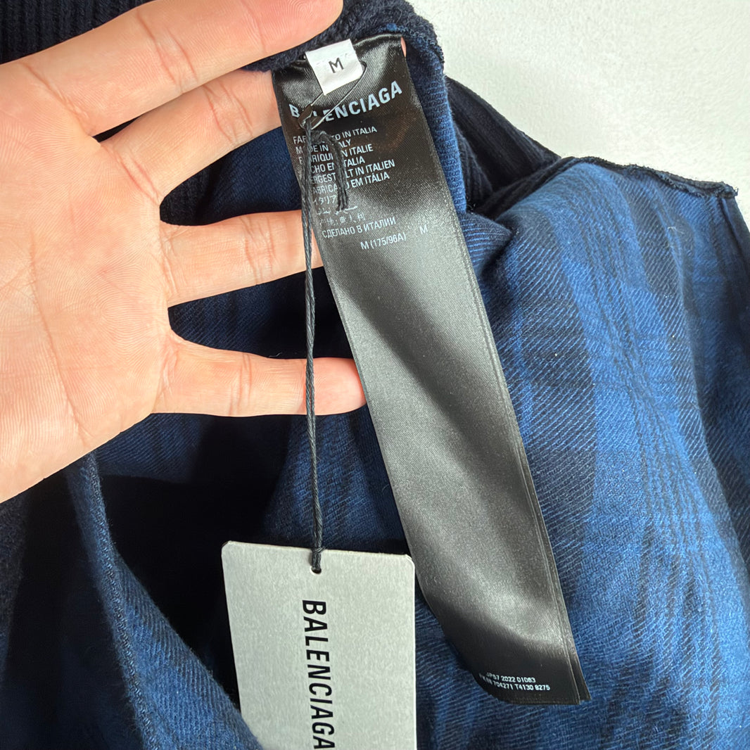 Balenciaga Hybrid Knit Flannel Sweater