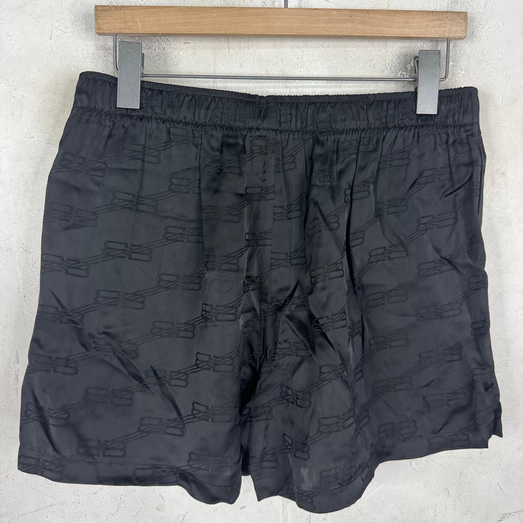 Balenciaga BB Jacquard Monogram Silk Shorts