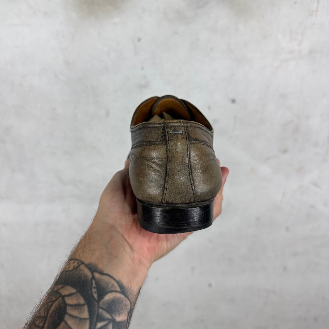 Margiela Distressed Brown Derby Shoe