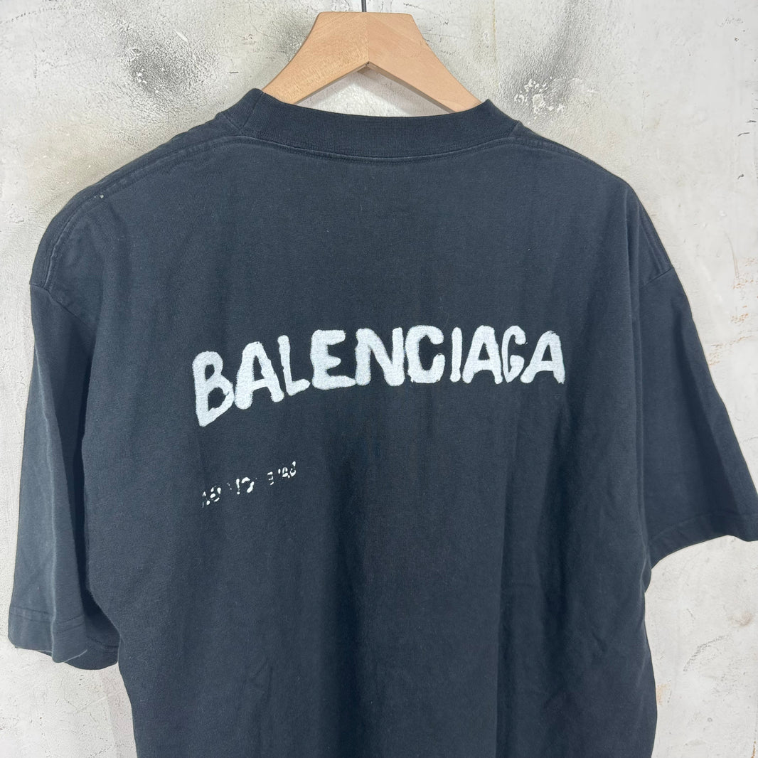 Balenciaga Bleach Stencil Logo T-Shirt