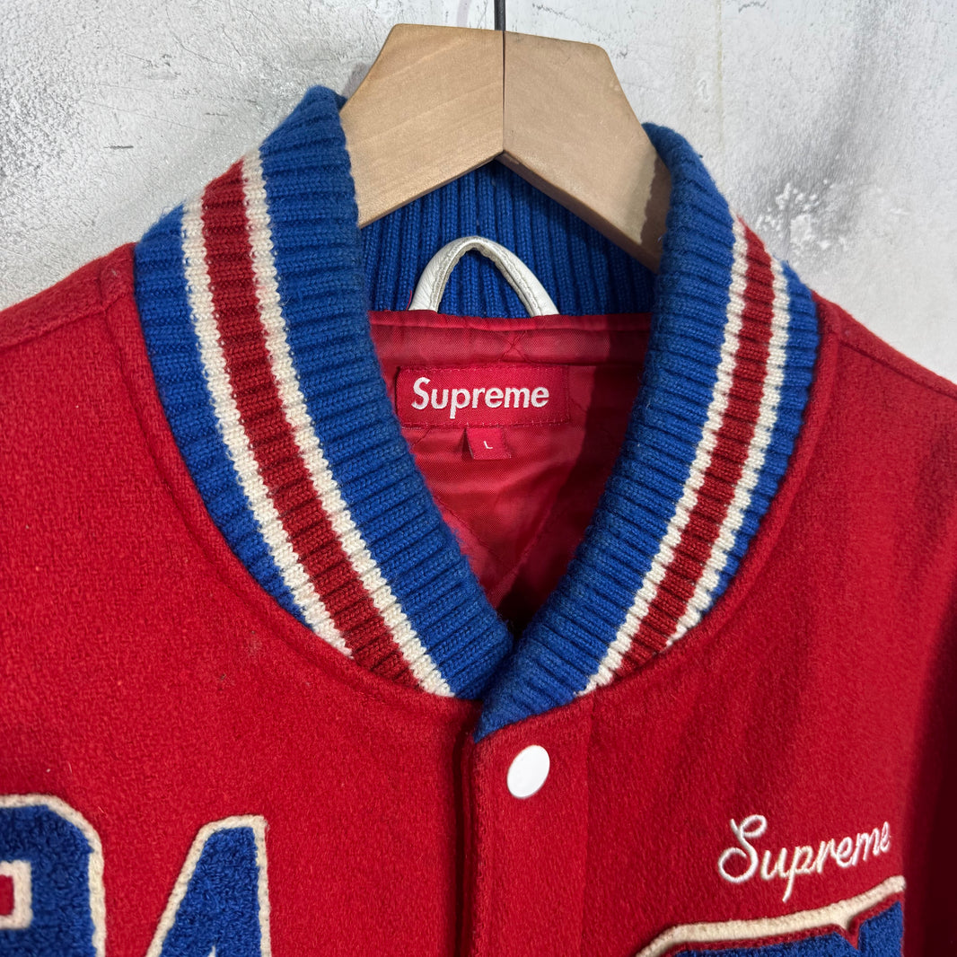 Supreme Red Tiger Varsity Jacket