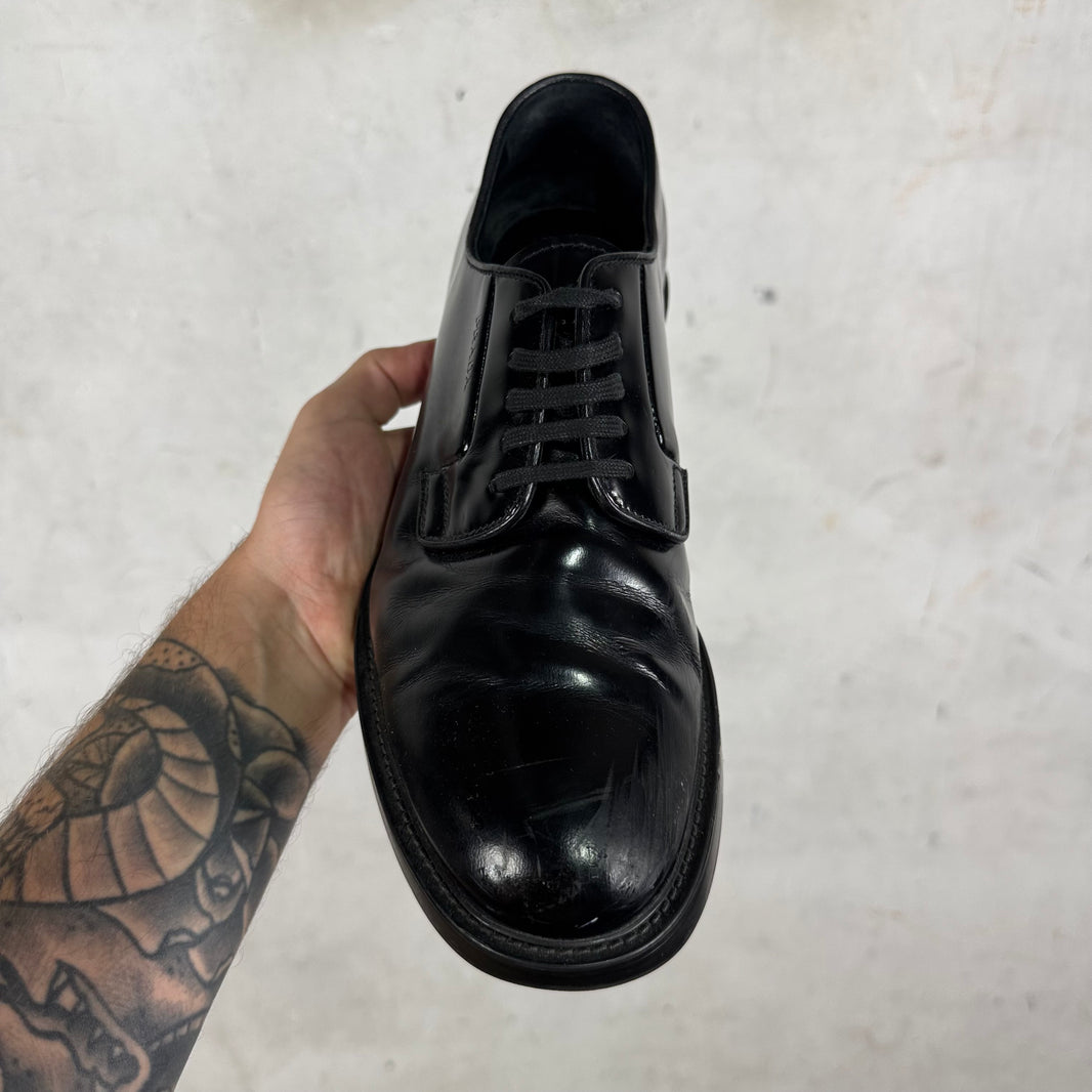 Prada Black Brushed Derbys