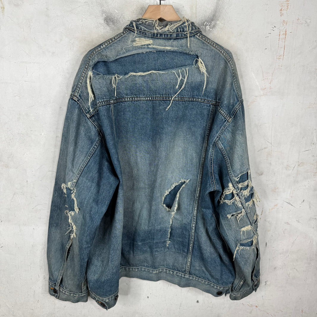 Balenciaga Distressed Skater Denim Jacket
