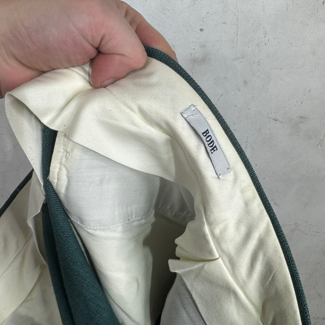 Bode Green Textured Trousers