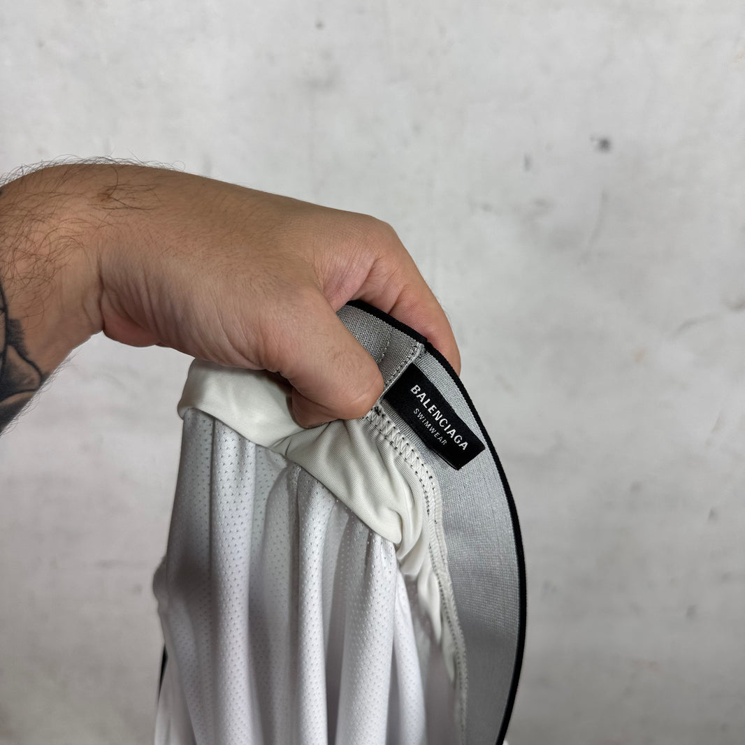 Balenciaga White Double Waist Shorts