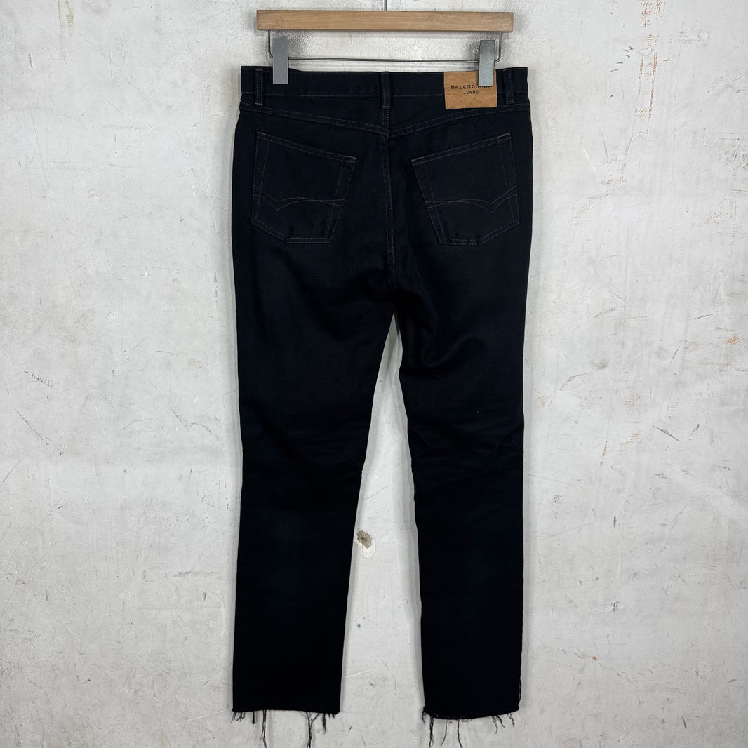 Balenciaga Black Distressed Skinny Jeans