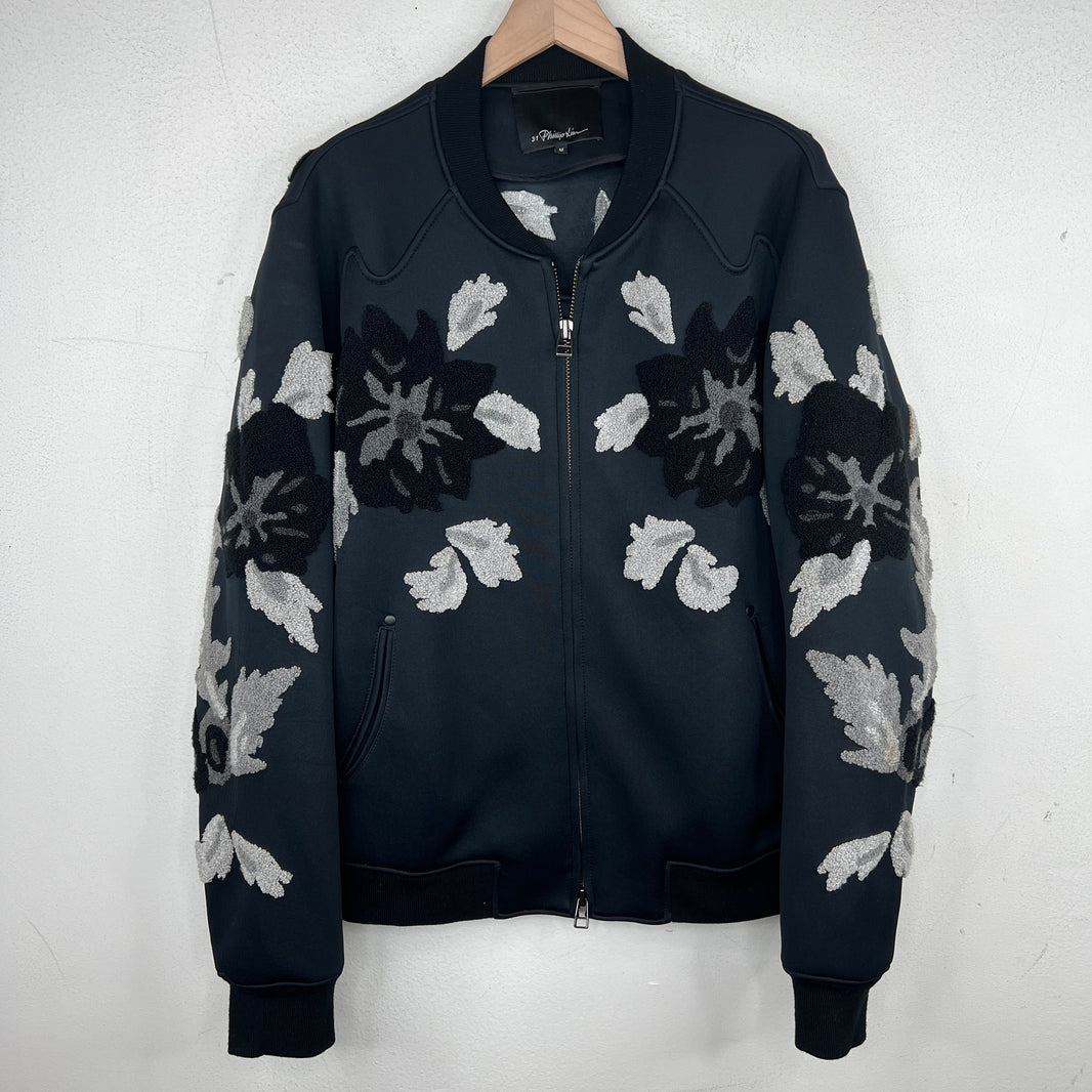 Phillip Lim Neoprene Floral Bomber Jacket