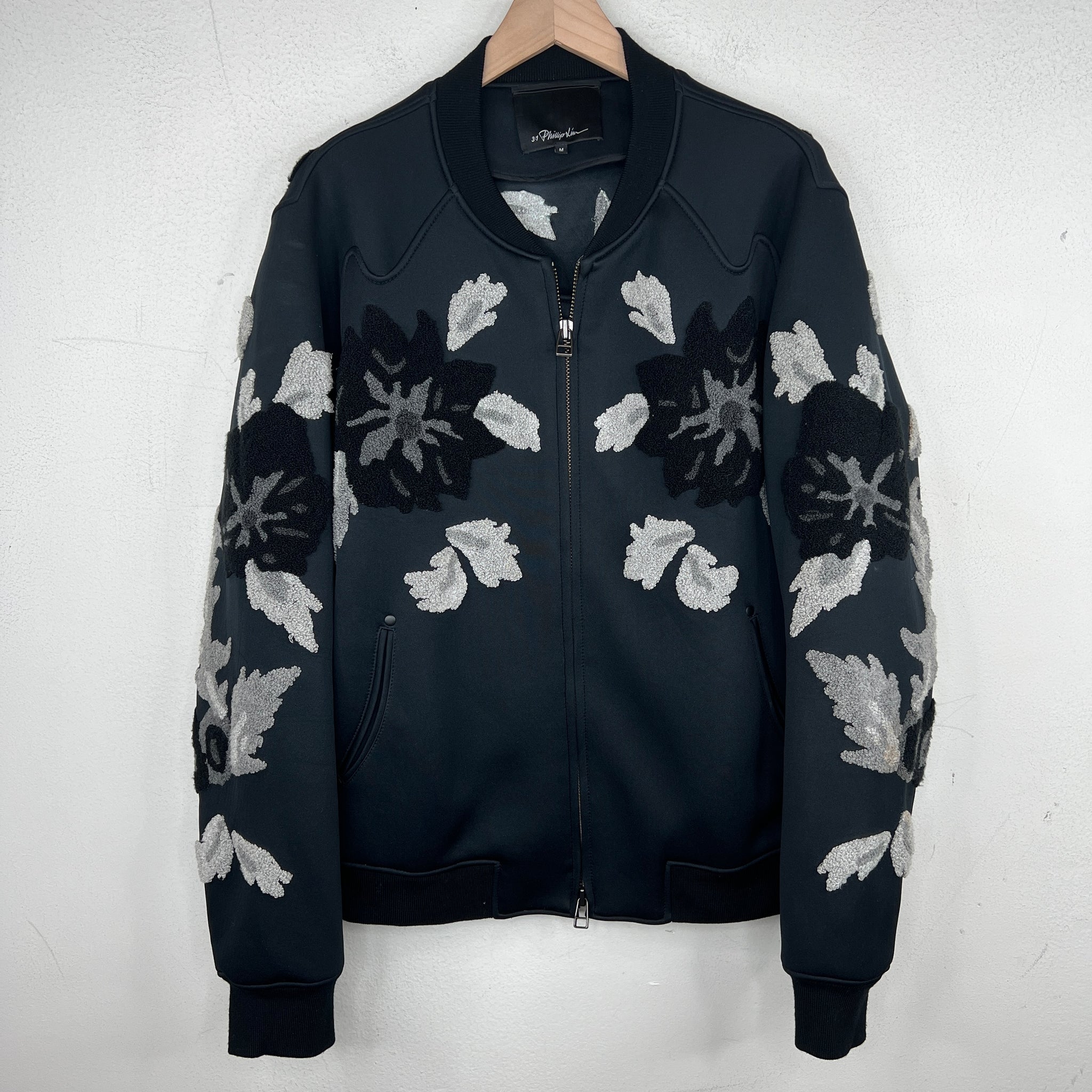 Phillip Lim Neoprene Floral Bomber Jacket