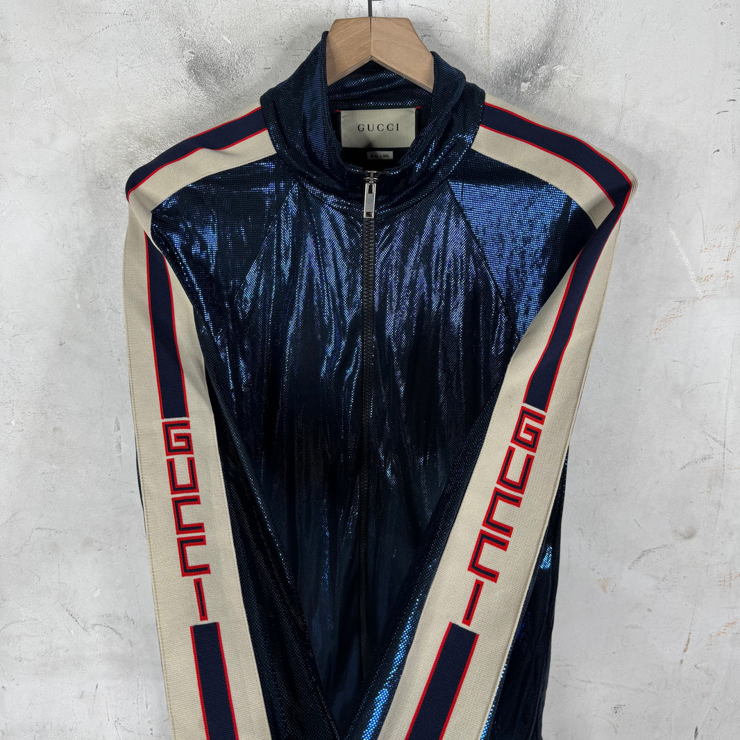 Gucci Blue Glitter Track Jacket