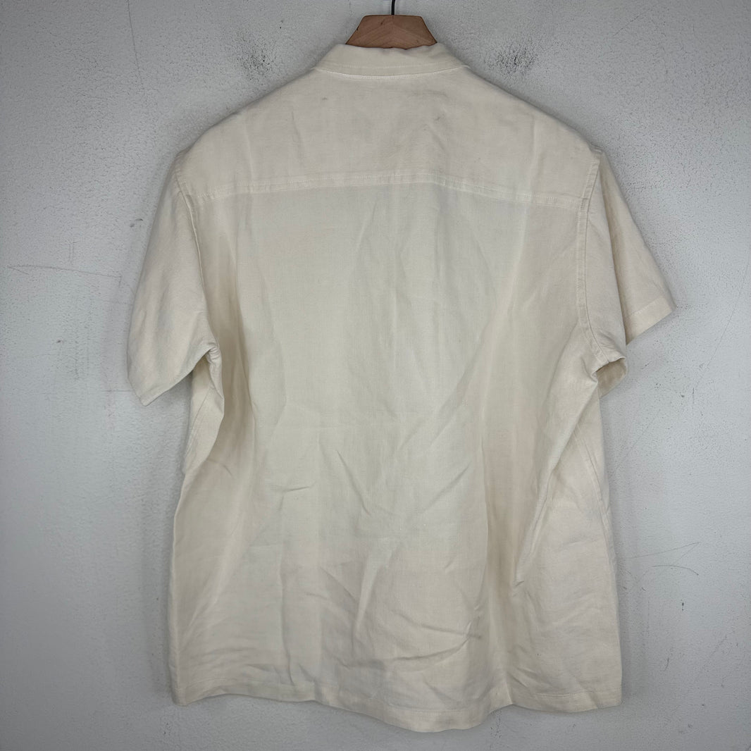 Bode Linen Collar Embroidered S/S Shirt