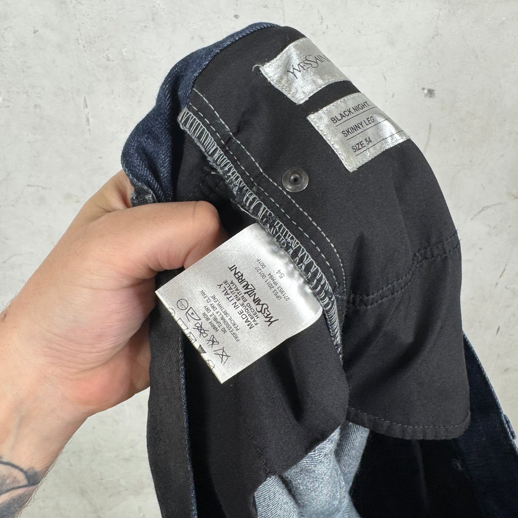 YSL Black Waxed Blue Jeans
