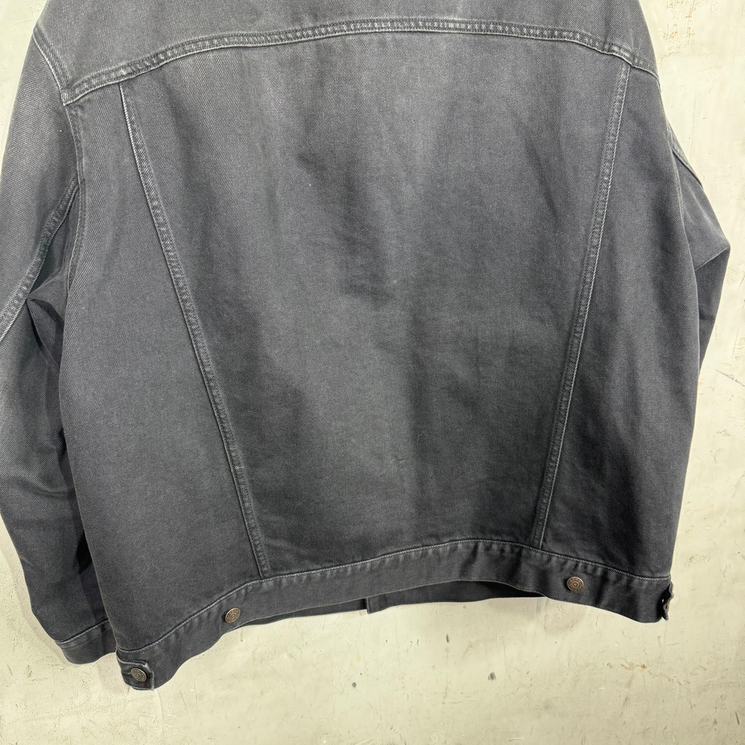 Acne Studios Oversized Washed Black Denim Trucker Jacket