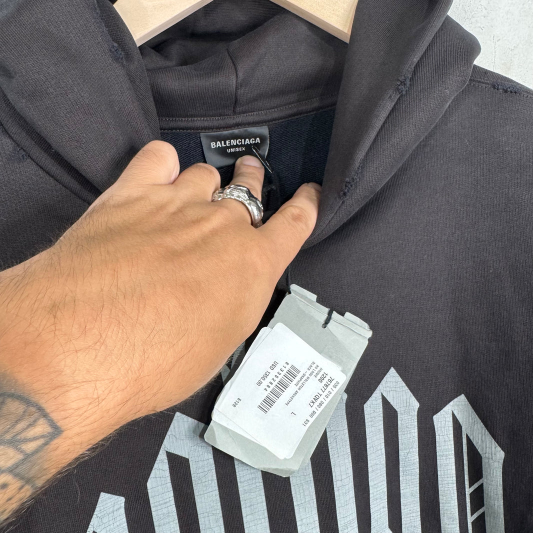 Balenciaga Distressed No Logo Hoodie