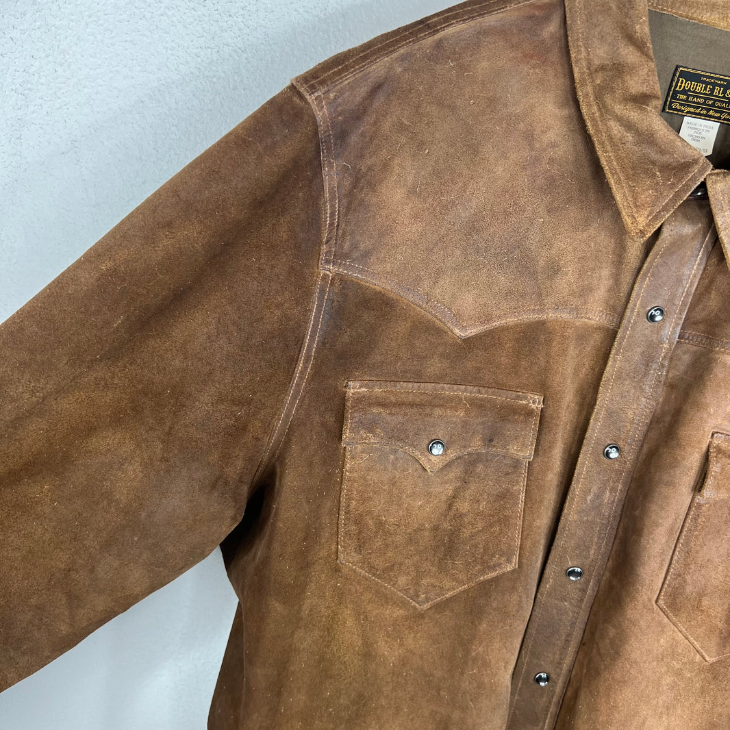 RRL Rough Out Suede Snap Button Overshirt