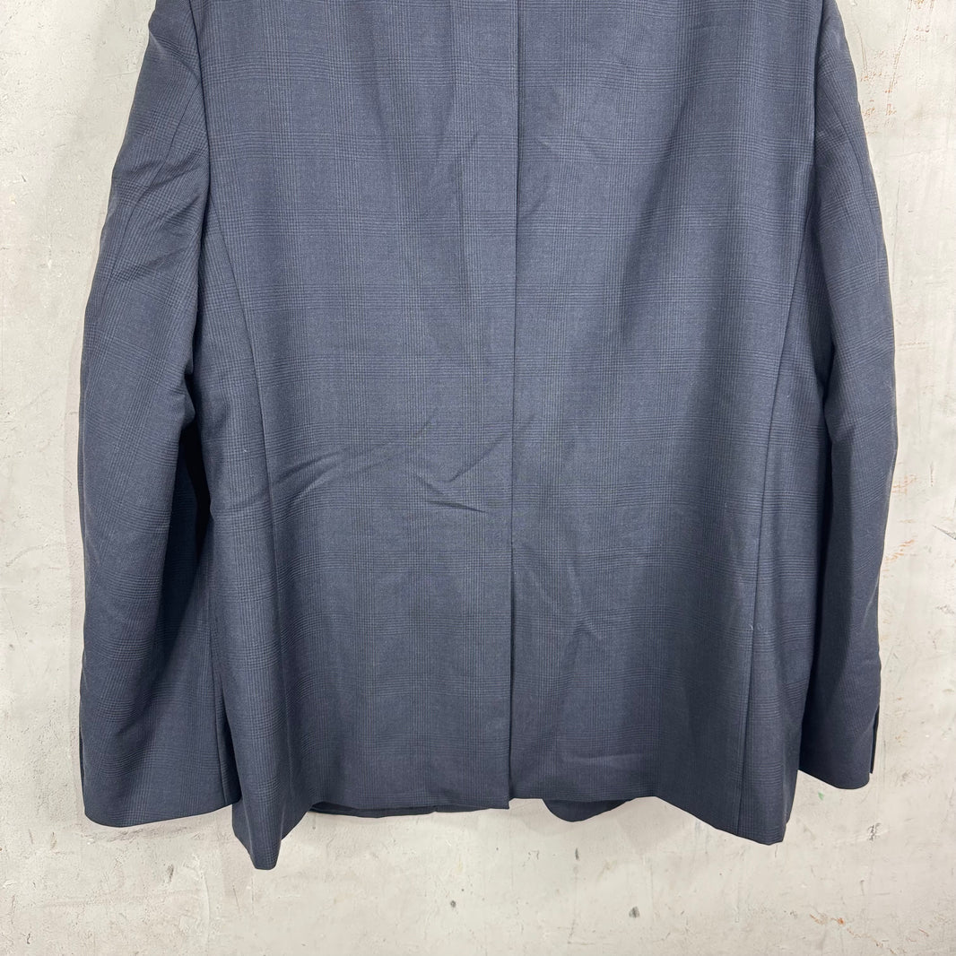 Prada Triangular Badge Navy Double Breasted Blazer