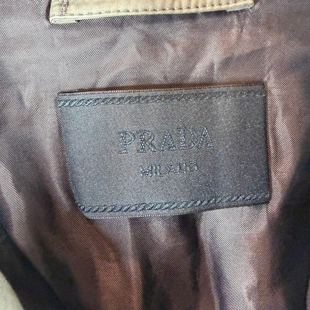Prada Olive Green Nylon Trench Coat