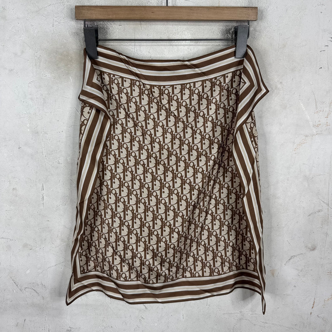 Dior Silk Brown Oblique Scarf