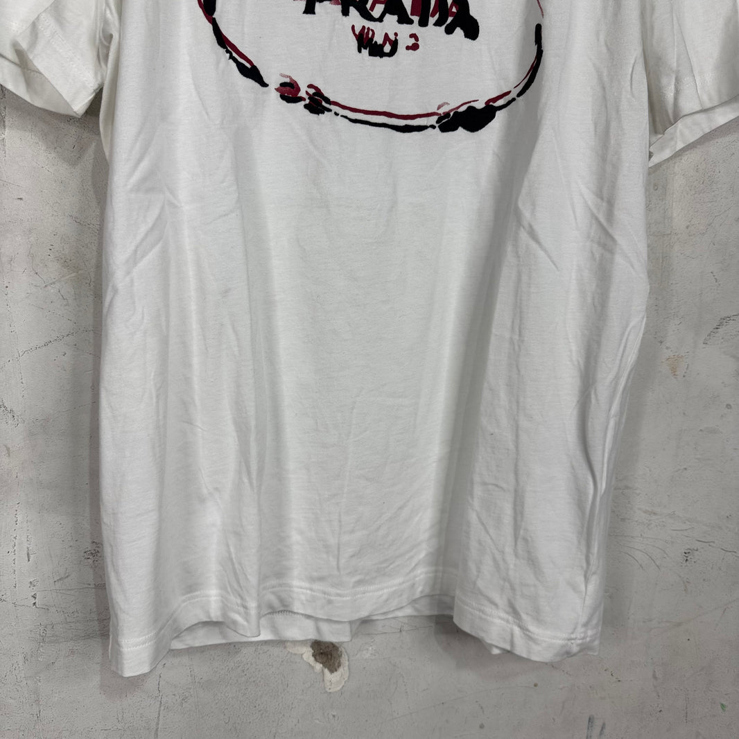 Prada Stencil Embroidered Logo T-Shirt