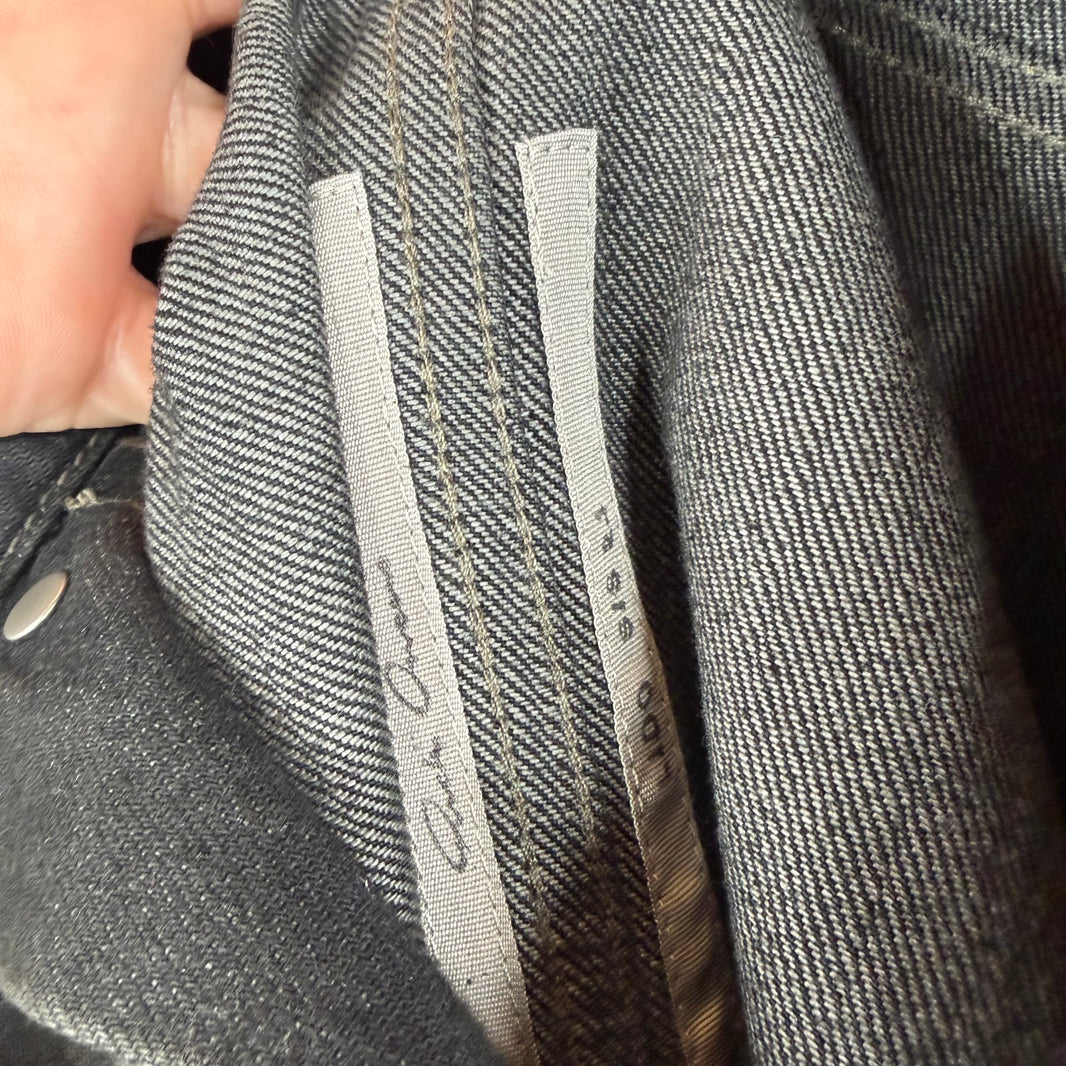 Rick Owens Lido Washed Selvedge Denim Button Up Work Jacket