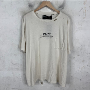 Paly White Ripped Pocket Logo T-Shirt