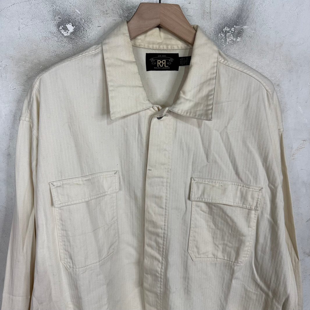 RRL Cream Herringbone Chore Jacket