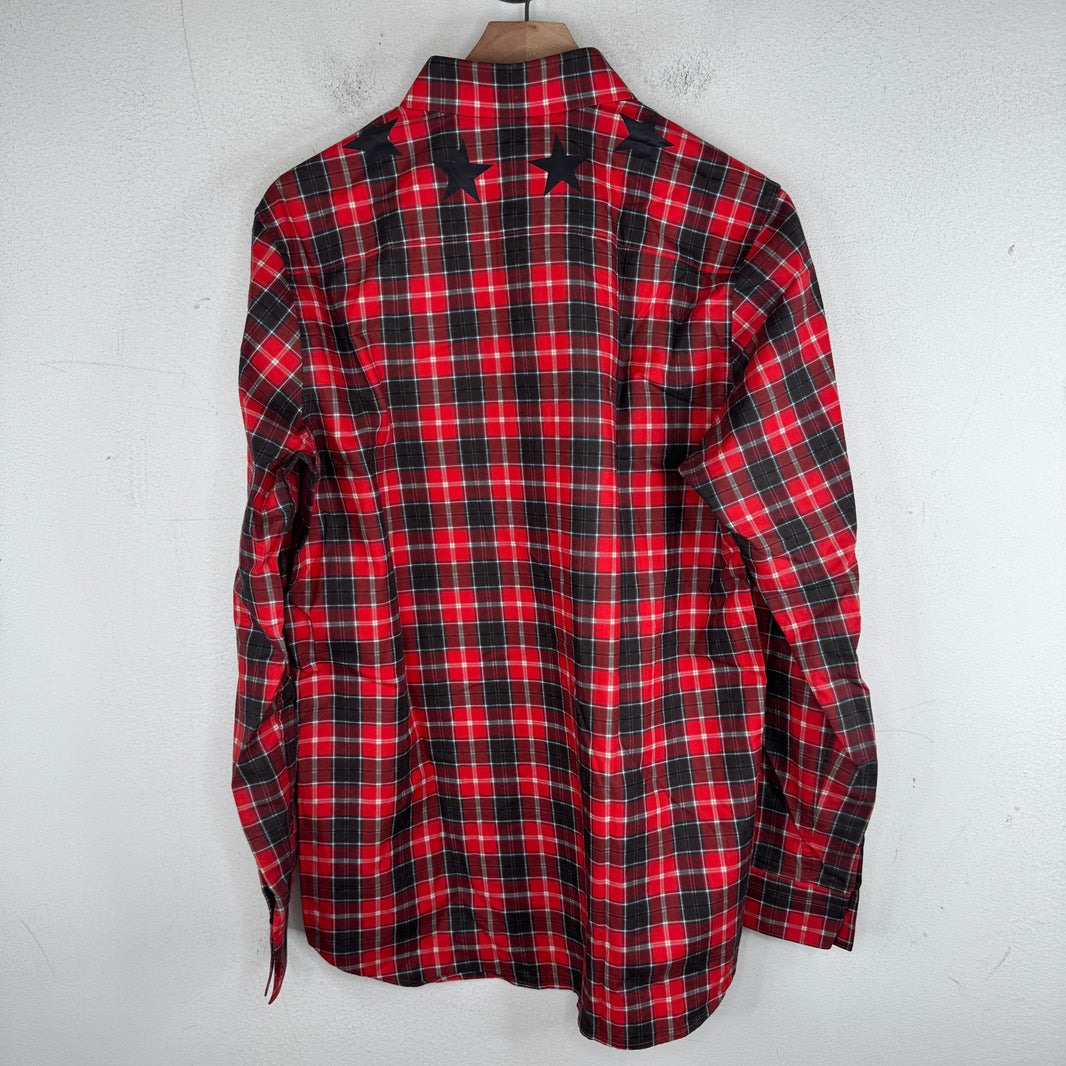Givenchy Star Neck Logo Button Up Flannel