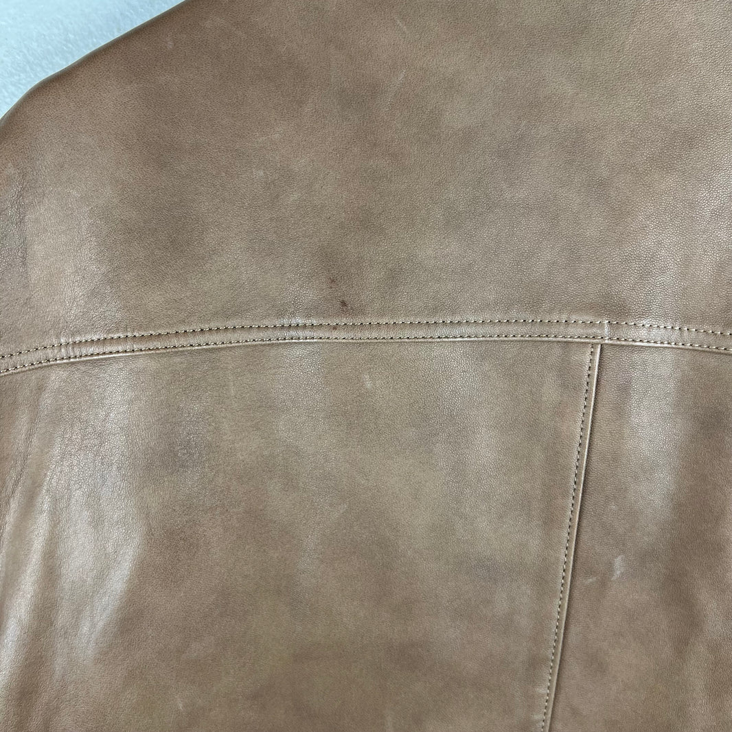 Prada Brown Nappa Lambskin Zip Shirt