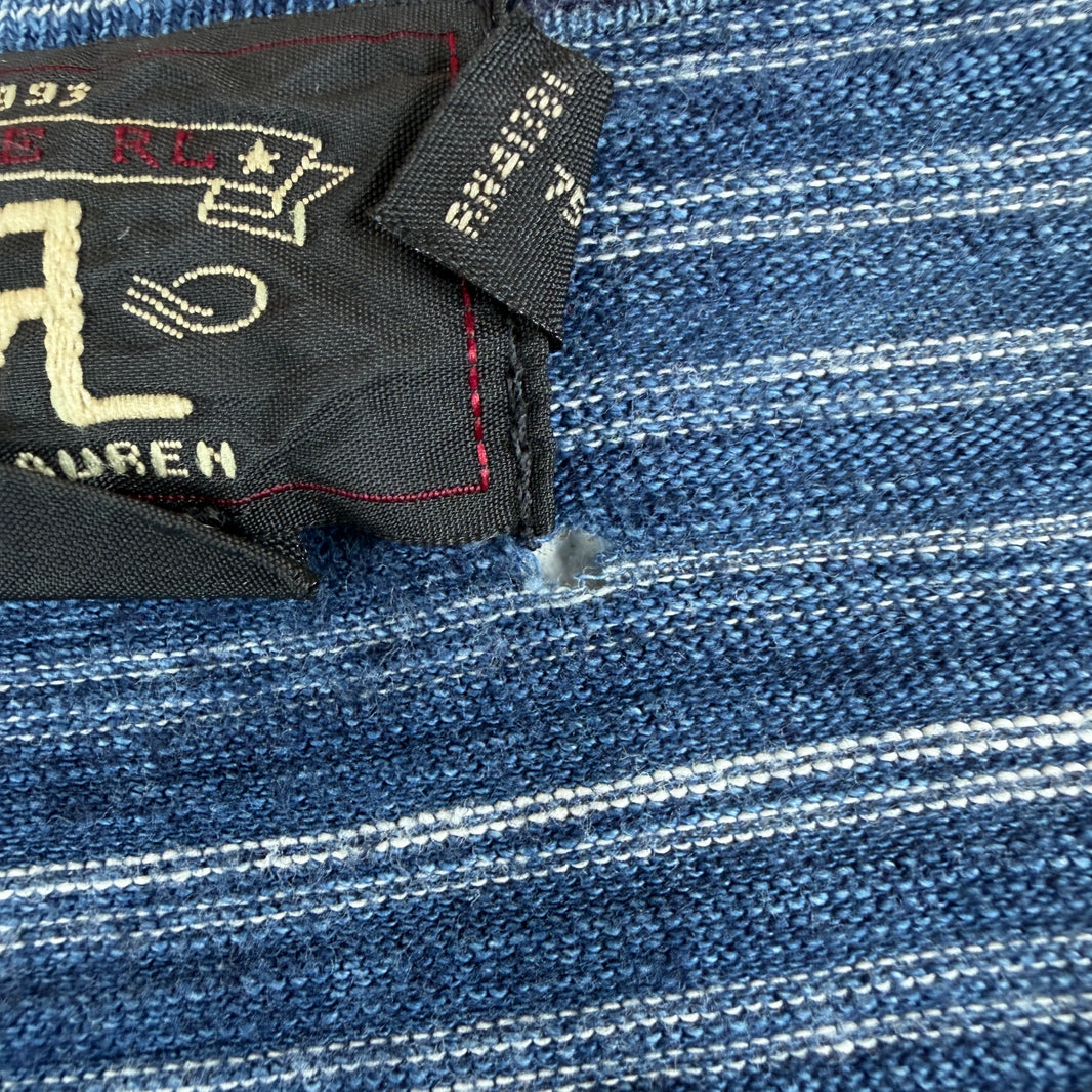 RRL Striped Blue Henley